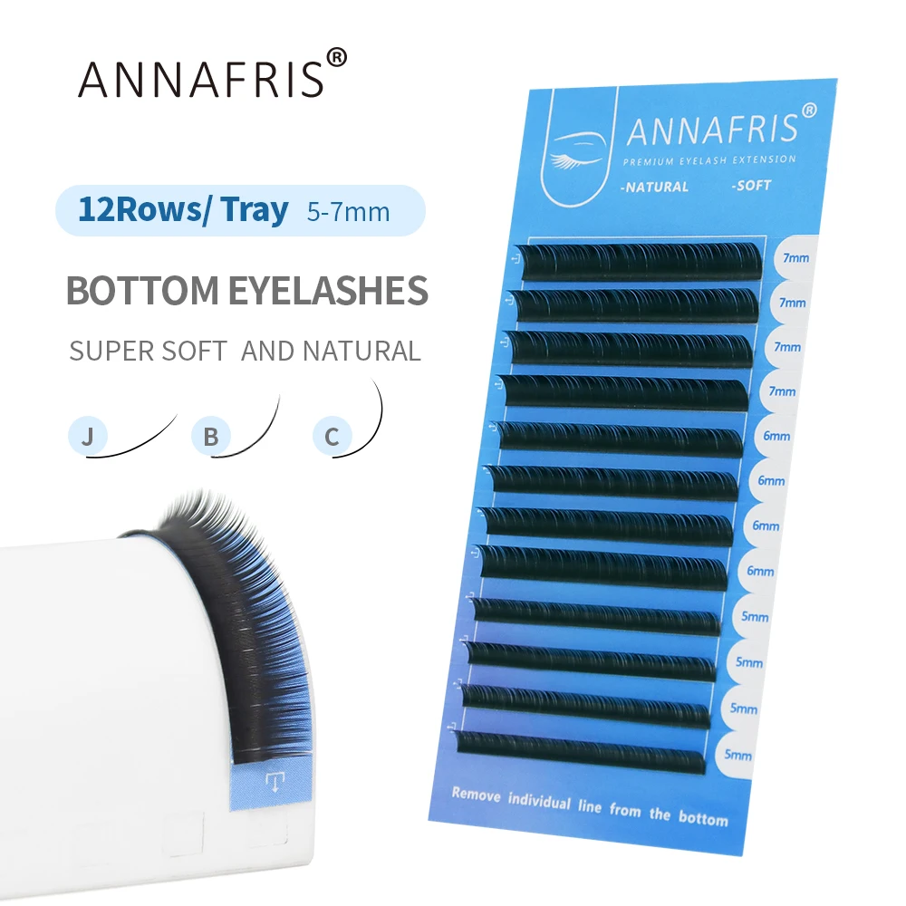 Eyelash Extension Human Hair - ANNAFRIS cils inférieurs 5-7mm mélange Extension